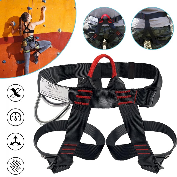 Ham Profesional Pentru Alpinism, Ham Cu Jumatate De Corp, Protectie Talie-Sold, Centura De Siguranta Reglabila Pentru Coborare In Rapel, Salvare In Caz De Incendiu, Catarare In Copaci, Arboricultor