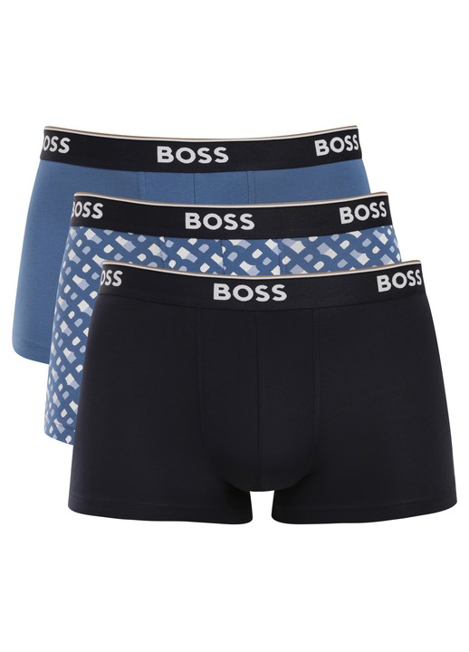 Boxeri barbati BOSS, set 3, bumbac, talie elastica