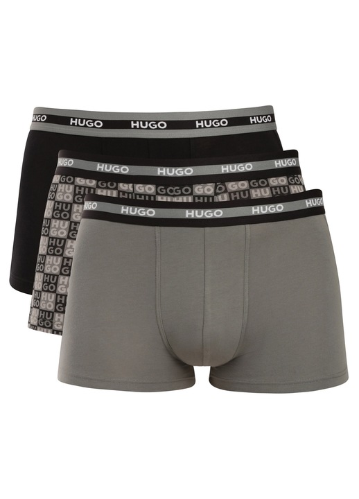 Set 3 boxeri barbati HUGO gri, bumbac