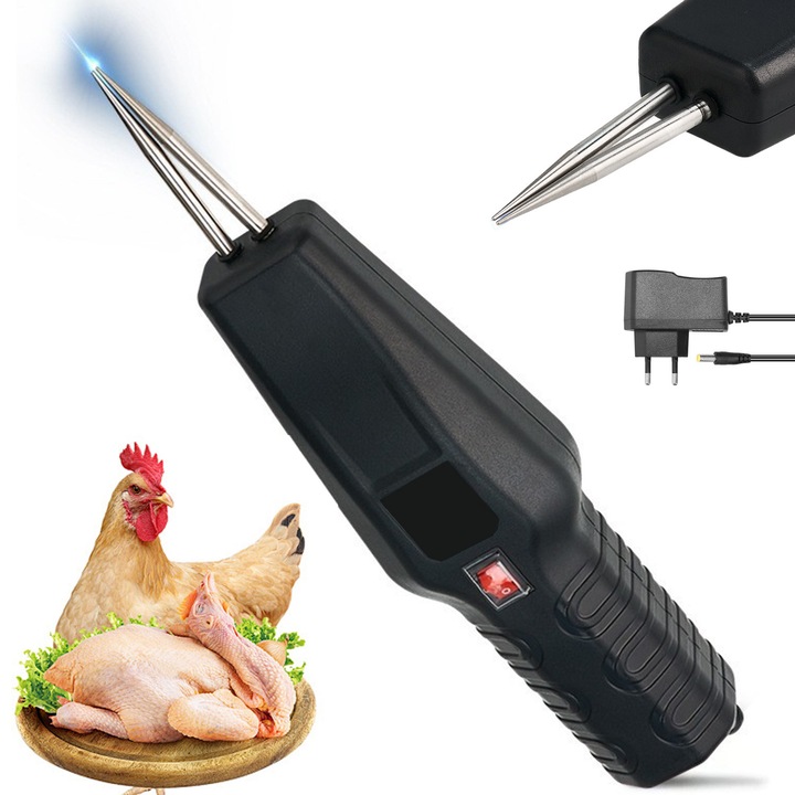 Juksun automata baromfi kopasztó készülék, fekete, 25 cm, 2400mAh újratölthető akkumulátorral