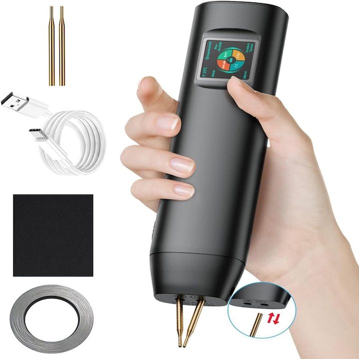 Ponthegesztő gép, hordozható, Omelivon, AWithZ H5, LCD kijelző, 300 g, 5000 mAh