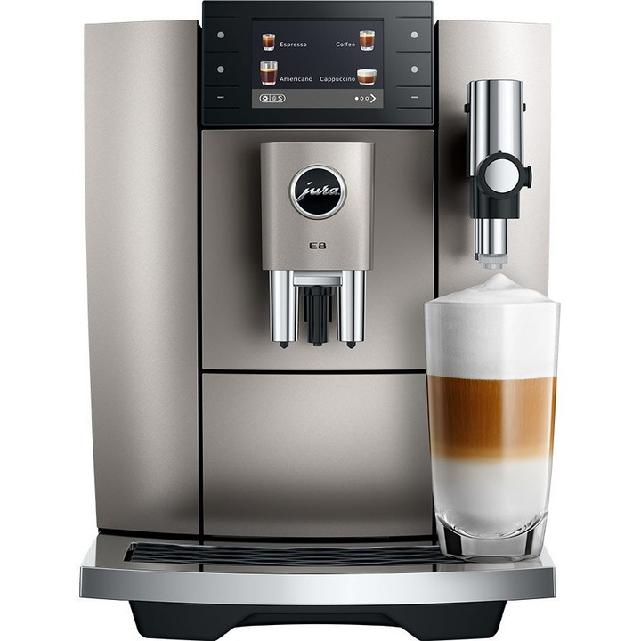 Espressor Automat JURA E8, 1450 W, 15 bar, Argintiu, Rezervor 1.9 L