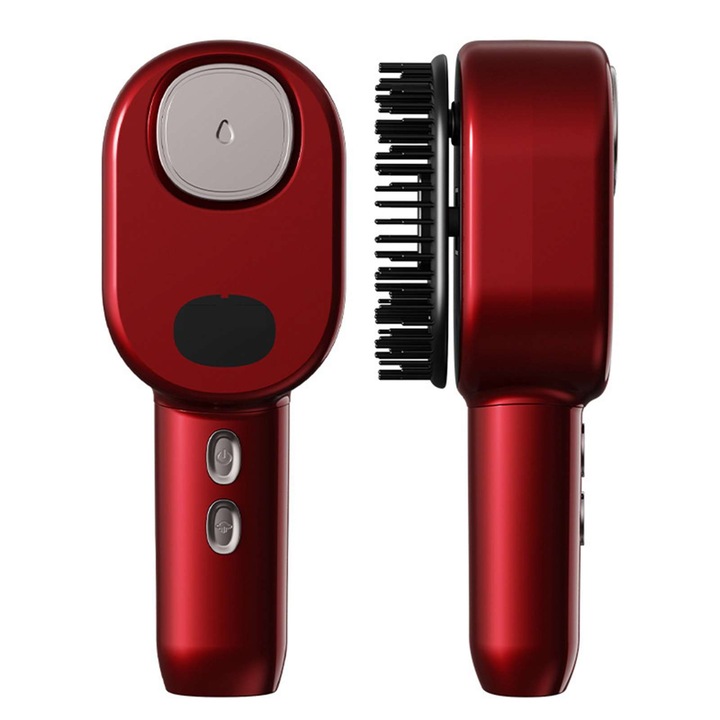 Електрически масажен гребен, Aiorber, Масаж на скалпа, Дифузия на ароматерапия, Вибрация с червена светлина, Функция за презареждане с вода, червен