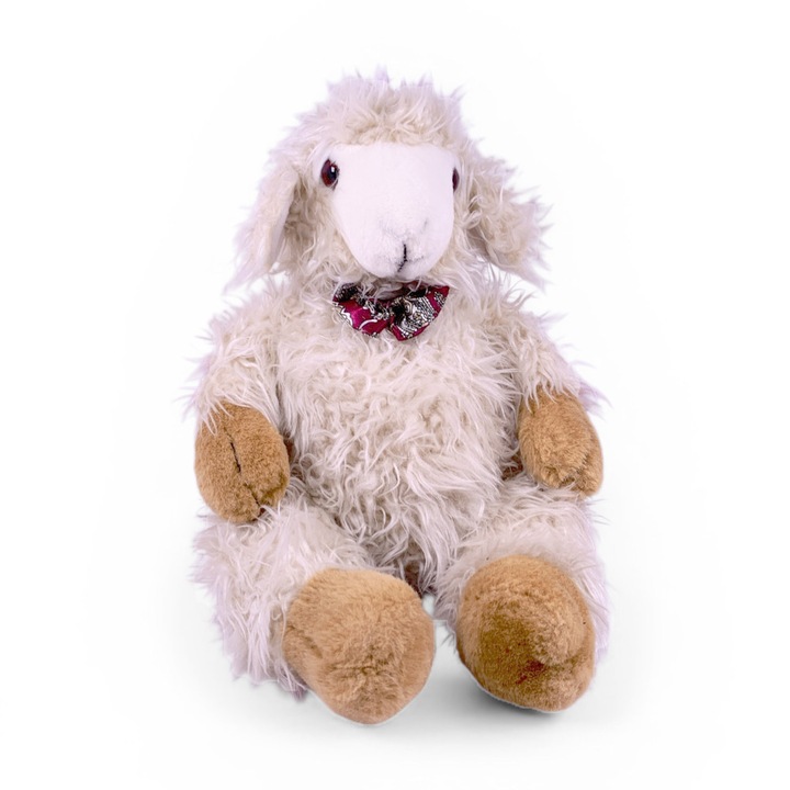 Плюшена играчка Chippo 21-133-202, Овца с панделка, Мек плюш, 40 см, Бежов