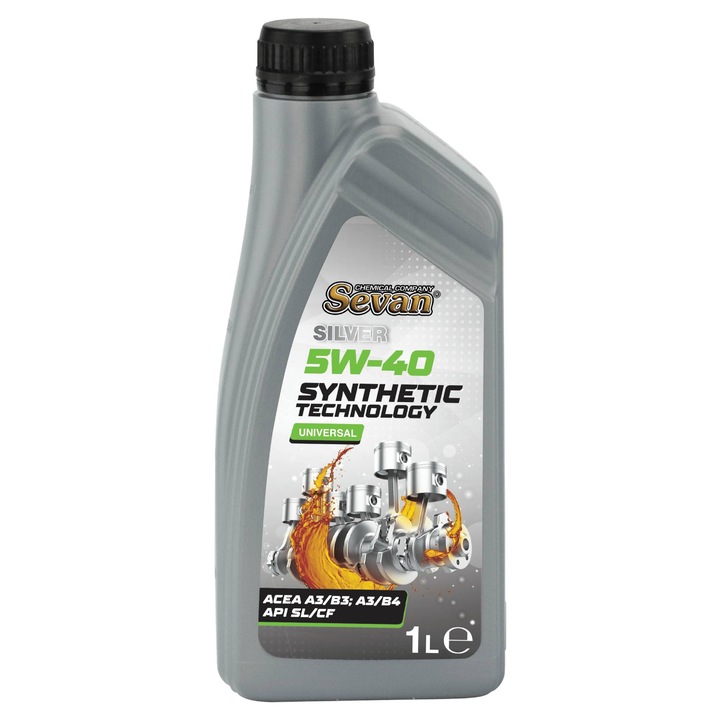 Ulei de motor SEVAN SILVER 5W40, semisintetic, 1L, A3/B3, A3/B4, API SL/CF