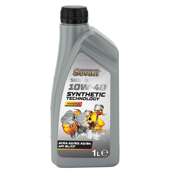 Ulei de motor SEVAN SILVER 10W-40 semisintetic, 1L, diesel/benzină, ACEA A3/B3, A3/B4