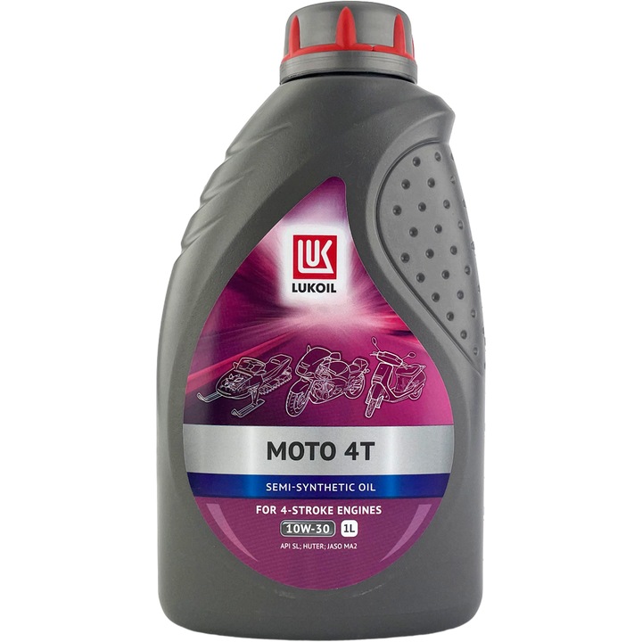 Ulei de motocicletă Lukoil MOTO 4T 10W-30, 1L, semisintetic, pentru motoare în 4 timpi