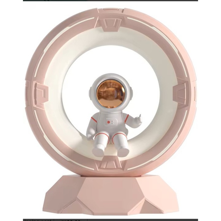 Lampa veghe, Copii, LED, Astronaut, Roz, 15cm, Design Unic