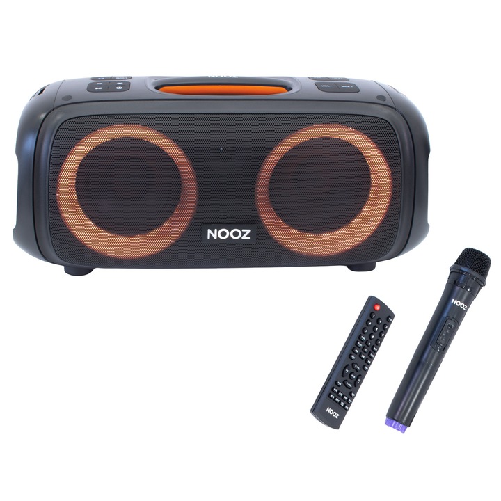 Thunder NOOZ XBASS-21 140W hordozható party hangfal (USB/micro SD/BT/FM) + LED fény