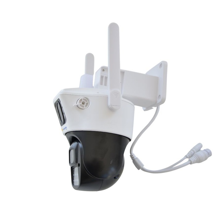 Cameră de supraveghere MESTERINO VISIO MT-IPE7403-WF, 2 camere, rezoluție 2x3MP, alb/negru, 272x220x146mm