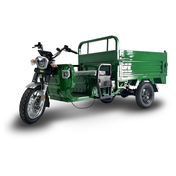 CargoMax 850 Pro – Önbillentős elektromos teher tricikli, EEC tanúsitott, 3000W, 72V 45Ah, Zöld