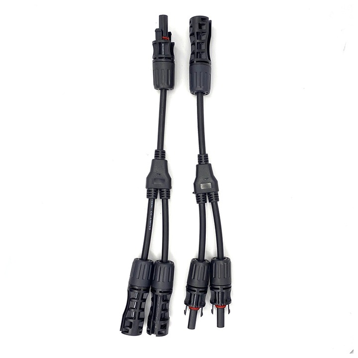 Conector MC4 Y pentru Panouri Solare, Splitter Paralel 1 la 2 MC4, Conectare Panouri Fotovoltaice 1000V 30A, Cablu Solar MC4 Y