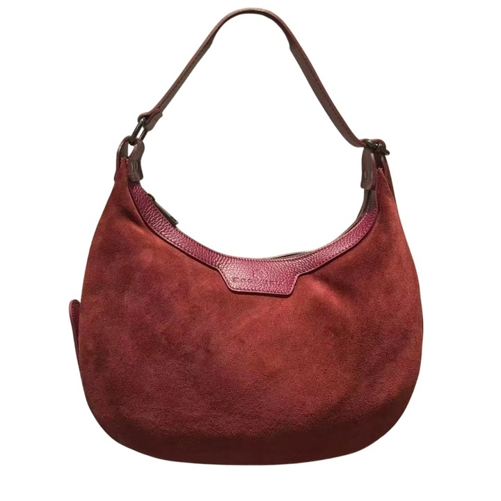 Snowball Julia női táska fordított bőröblös, félhold alakú, 29x34x6 cm, grena