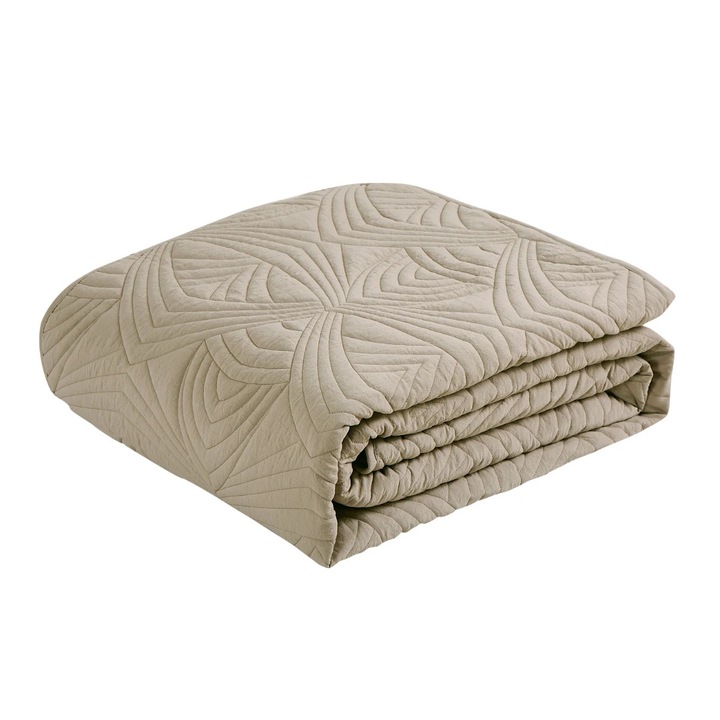 Cuvertură de pat Caressa, microfibra, bej, 220x240cm