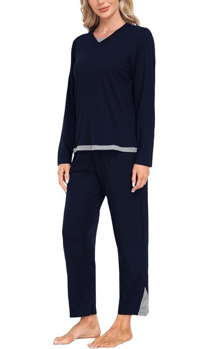 Pijama lejera de somn pentru femei, din material moale, albastra XL