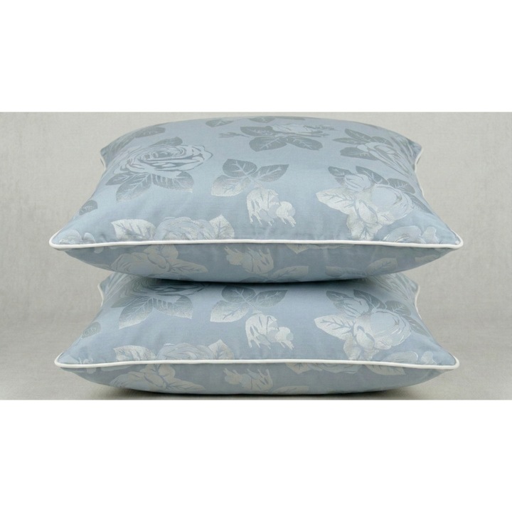 Set 2 perne puf si pana de gasca, 50 x 60 cm, Albastru