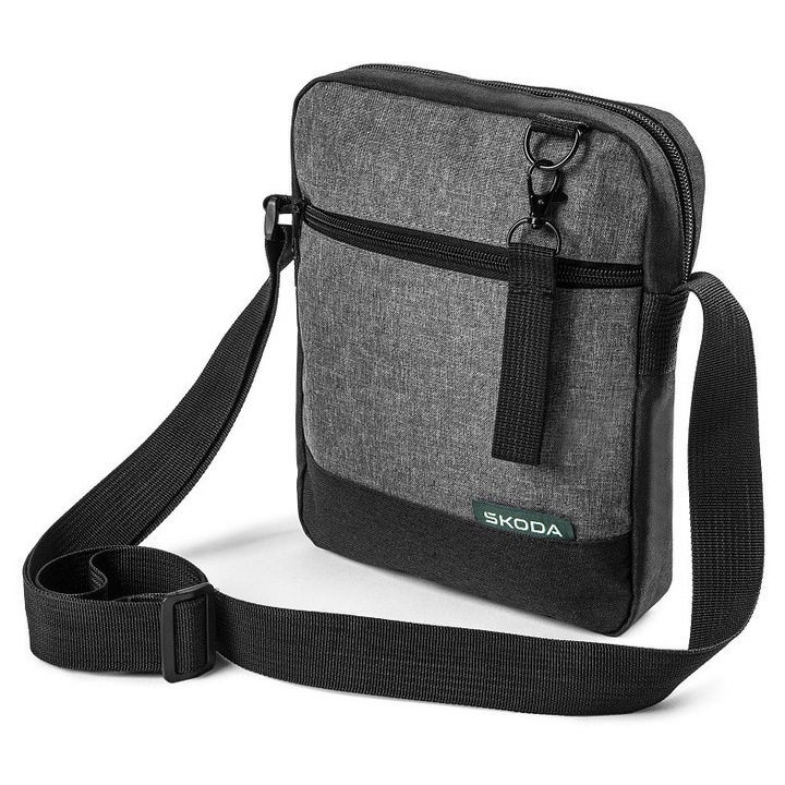 Skoda válltáska, szürke, nylon, 29x19x5cm
