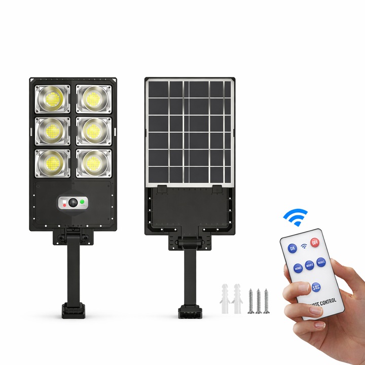 LED napelemes utcai lámpa 80W, mozgásérzékelő, távirányító