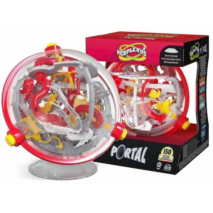 Joc de societate, Spin Master, Perplexus Portal, 150 etape, multicolor, 26.67x22.86x20.96cm