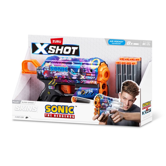 Pistol de jucarie pentru copii, X-Shot, set cu 16 sageti si tinta