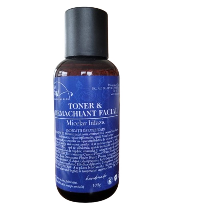 TONIK & KÉTFÁZISÚ micellás sminklemosó virágvizekkel, A.I. Soaps & Cosmetics, 100g