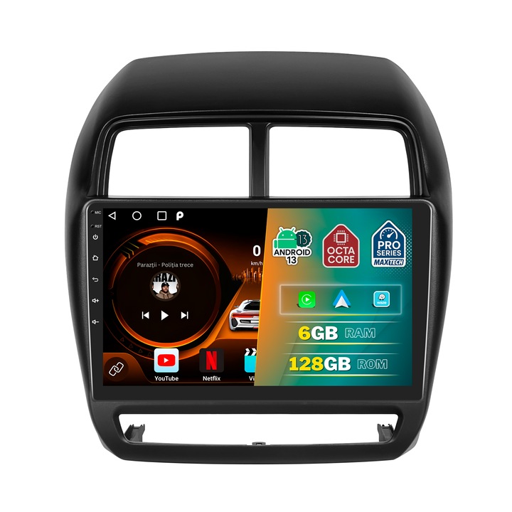 Navigatie Mitsubishi ASX (2019-2021 dedicata, MaxTech® PRO SERIES, 6 GB Ram 128 GB Rom OctaCore, Carplay & Android auto, Ecran 10” HD Touch, GPS, Wifi, Bluetooth