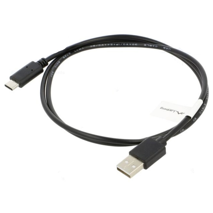 Cablu USB-A la USB-C, USB 2.0, 1m, 480Mbps