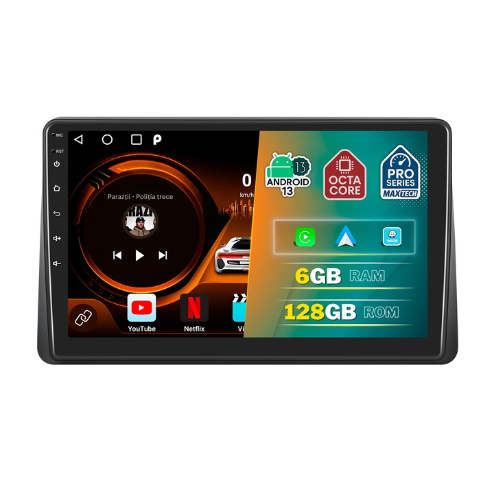 Navigatie Renault Arkana (2021-2023) dedicata, MaxTech® PRO SERIES, 6 GB Ram 128 GB Rom OctaCore, Carplay & Android auto, Ecran 10” HD Touch, GPS, Wifi, Bluetooth