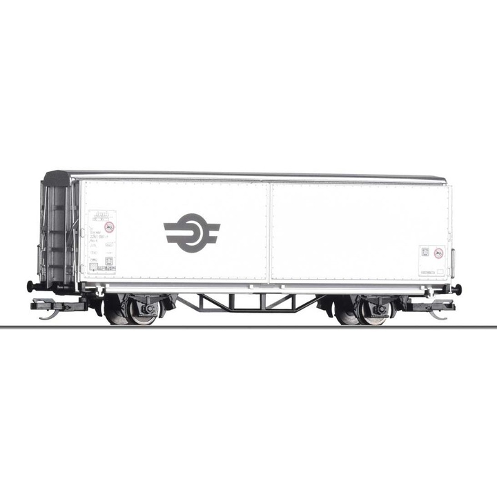 Vagon inchis cu pereti culisanti, Tillig, scara TT, argintiu, 117mm, 502548