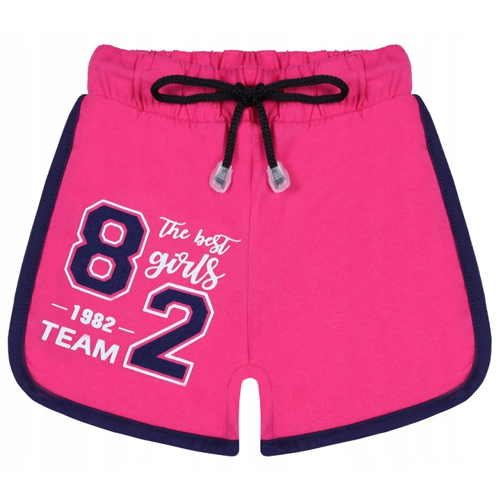 Pantaloni Scurti, Din Bumbac Respirabil, Pentru Fete, Scoala, Gimnastica, Educatie Fizica, Talie Elastica Ajustabila, Croiala Sport Lejera, Margini Rotunjite, Usor De Purtat Si Intretinut, Fucsia