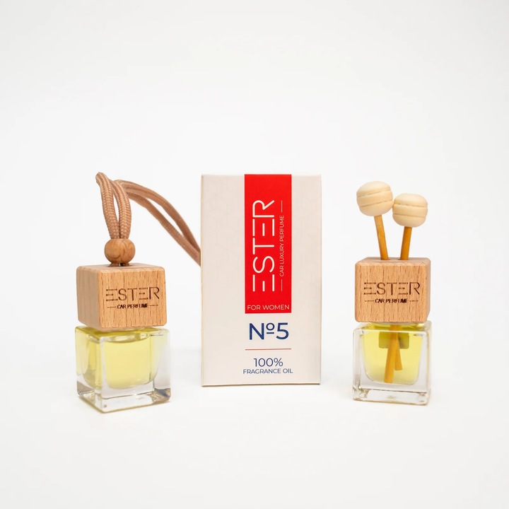 Odorizant auto Ester, parfum floral, 8 ml, cu franghie si bete pentru difuzor