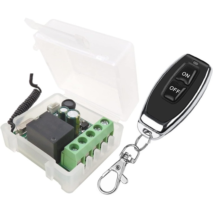 Releu wireless 433MHz, DieseRC, telecomandă, 4 moduri programabile, 5A, 100-250V