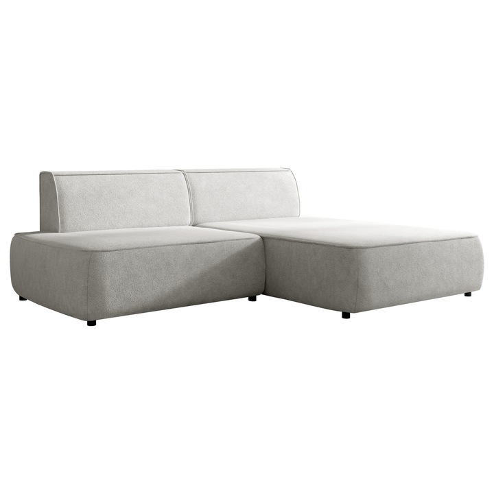 Coltar cu functie de dormit Nivessa Dreapta, MIRJAN 24, gri deschis, 162x254x82 cm