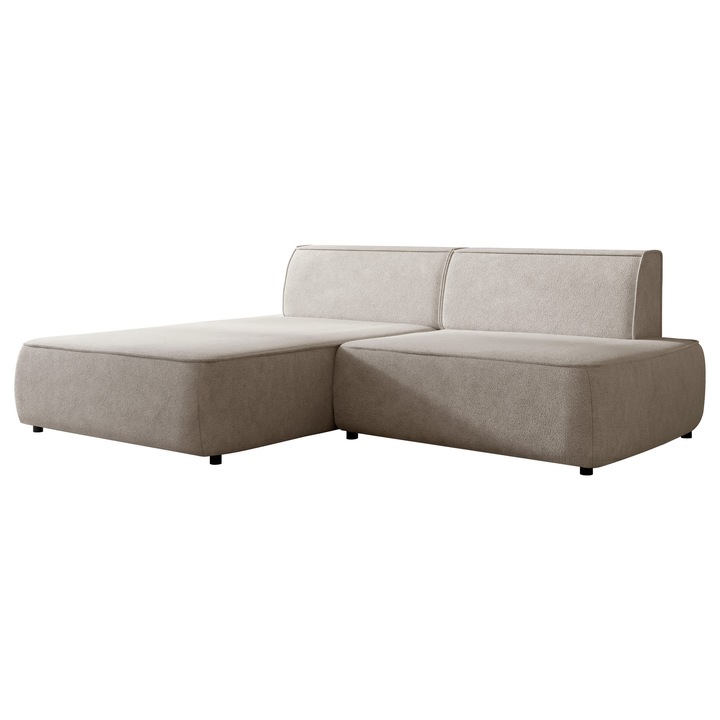 Coltar cu functie de dormit Nivessa Stanga, MIRJAN 24, bej, 162x254x82 cm