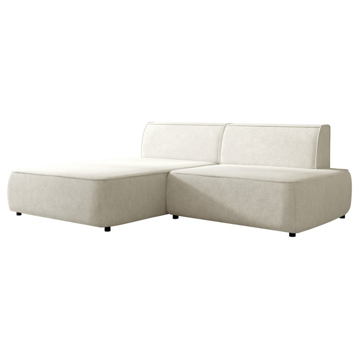 Coltar cu functie de dormit Nivessa Stanga, MIRJAN 24, crem, 162x254x82 cm