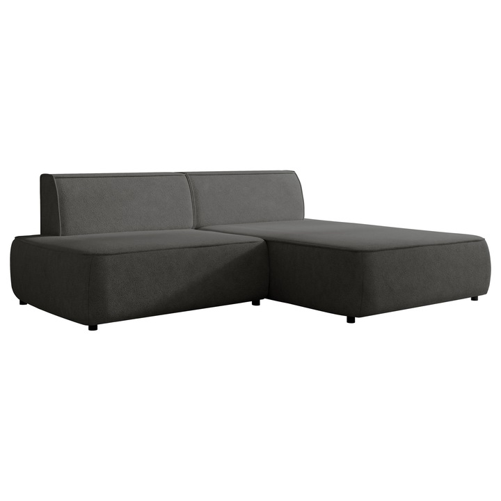 Coltar cu functie de dormit Nivessa Dreapta, MIRJAN 24, gri, 162x254x82 cm