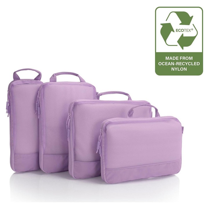 Heys ecotex compression packing cube 4 pc set lilac blossom