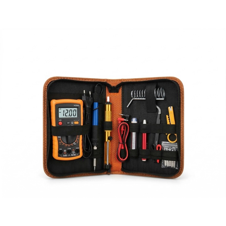 Kit letcon 60W cu multimetru digital VC830L, 5 varfuri, geanta organizatoare