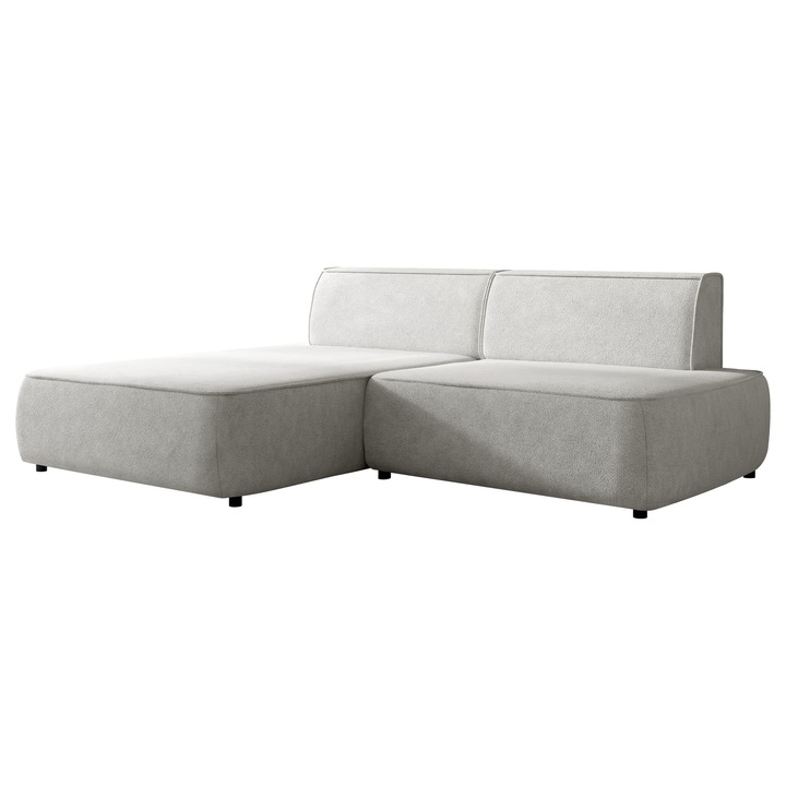 Coltar cu functie de dormit Nivessa Stanga, MIRJAN 24, gri deschis, 162x254x82 cm