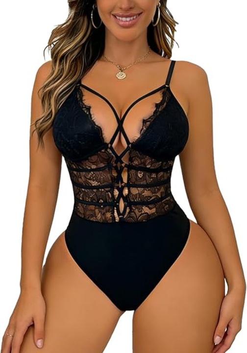 Дамско боди Buitifo, размер S, от дантела, черен цвят