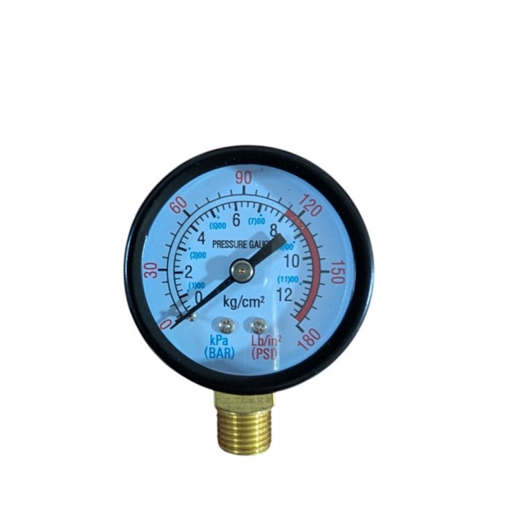 Manometru hidrofor radial 0-12 bar 1/4", manometru presiune apa pentru pompa hidrofor si instalatii apa, cadran 50 mm