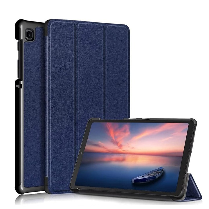 Калъф за защита на таблет FooFoony, Защитен калъф за таблет SAMSUNG GALAXY TAB A A6 10.1 SM-T580, тънък PU калъф, функция стойка, сгъваем, паунско синьо