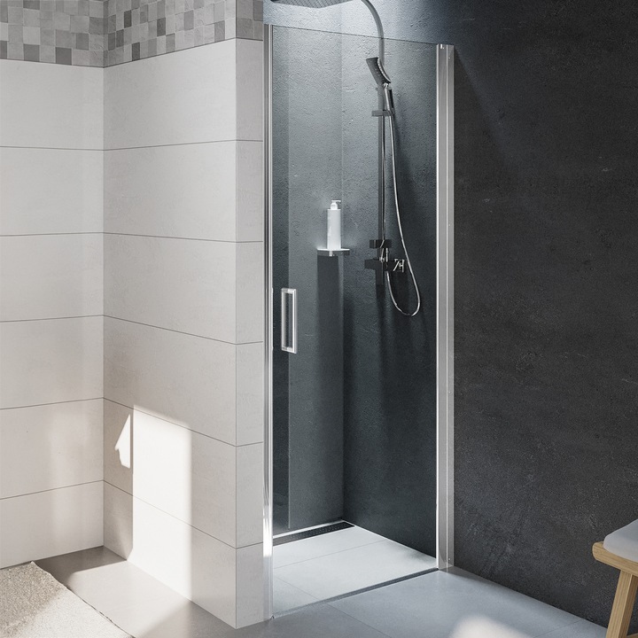 Riho Novik Z101 Zuhanyajtó, natúr üveg, króm keret, 100x200 cm