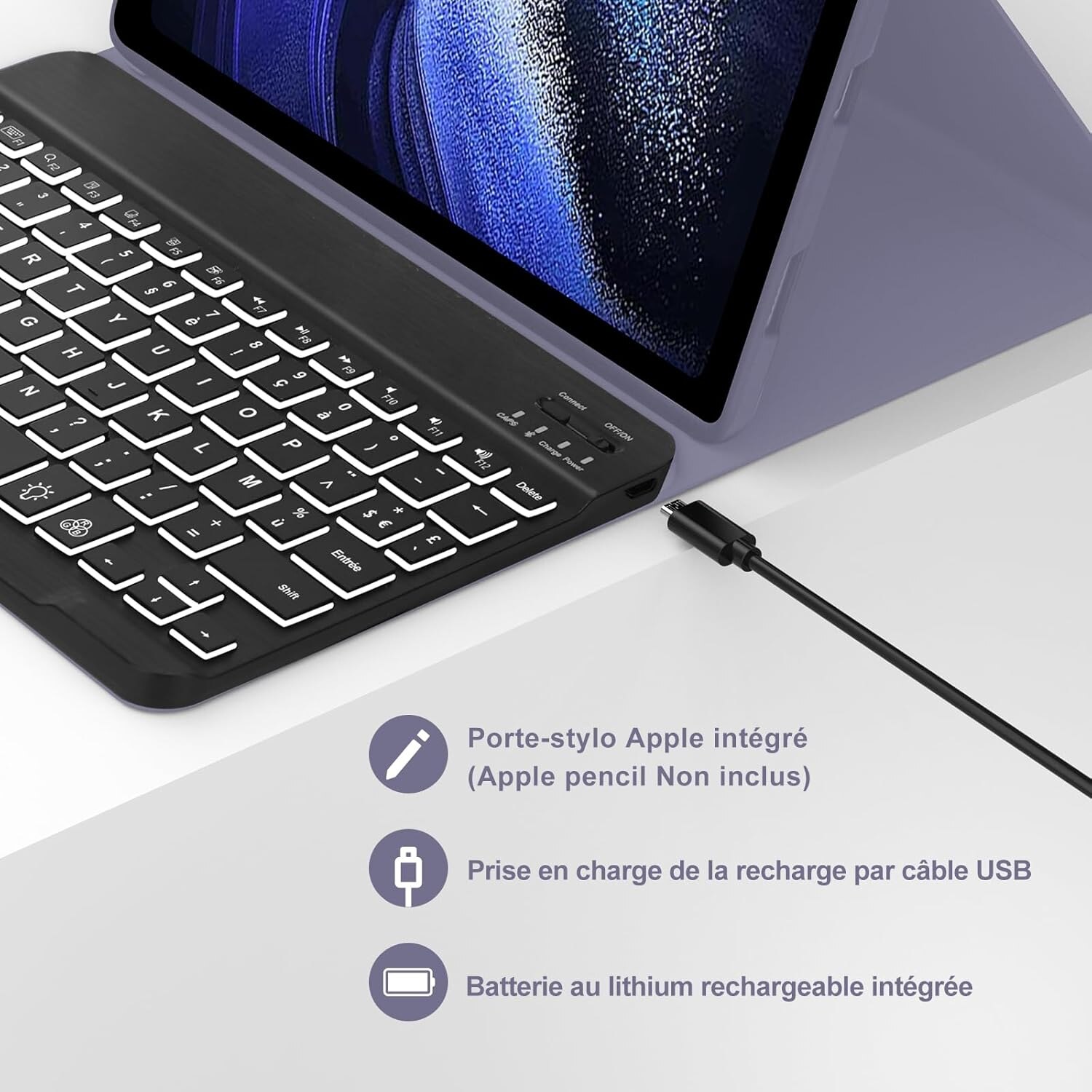 Husa si tastatura compatibil cu Xiaomi Pad 6/6 Pro 11-inch 2023 gri