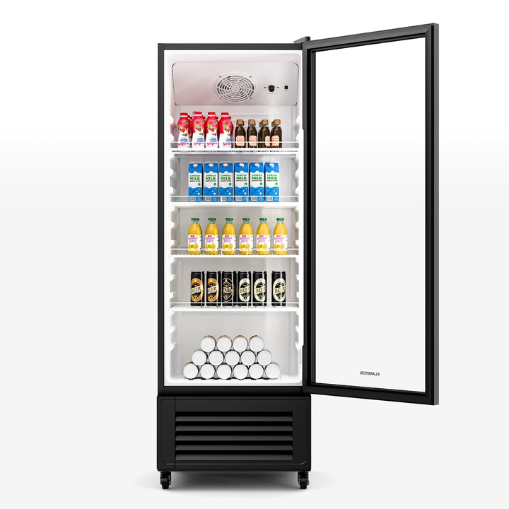 Frigider pentru băuturi Klarstein GrandCooler, 270L, cu roți, 4 rafturi reglabile, negru, 59.5x170.5x56cm