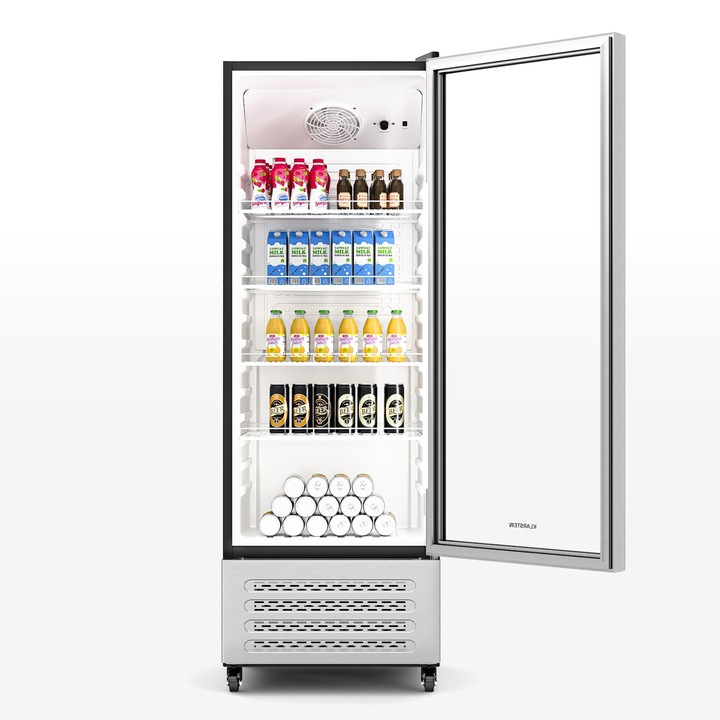 Frigider pentru băuturi Klarstein GrandCooler, 270L, cu iluminare LED, 4 rafturi, cu roți, 59, 5x170, 5x56cm