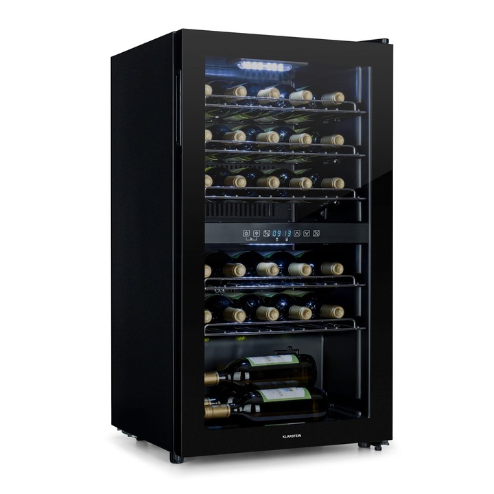 Frigider pentru vin Klarstein Shiraz 29 Duo, 2 zone, 80 L, 29 sticle, 5 - 22 C, negru, 48x87x43 cm