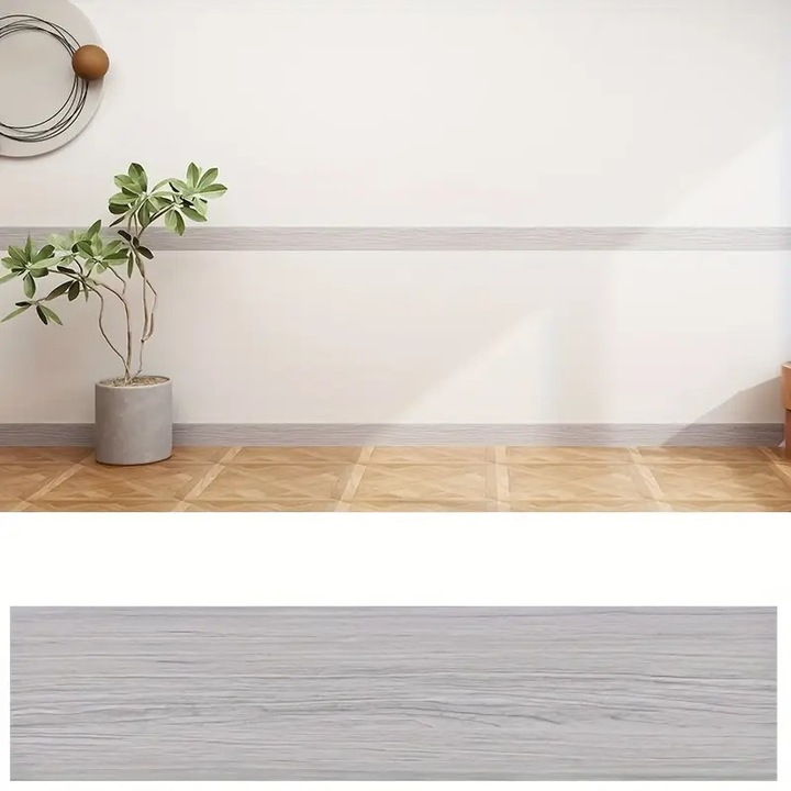 Panou autoadeziv impermeabil MaffStuff 60x12cm mesteacan pentru etanșare plinte și pervazuri