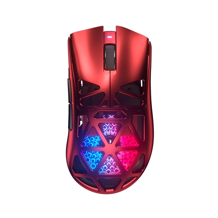 FURYCUBE G11 gamer egér, tri-mód, PAW3311 szenzor, RGB, piros
