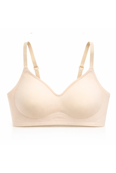 Sutien fara armaturi, cusaturi, cu cupa preformata, SM55,Uniconf, Bej deschis